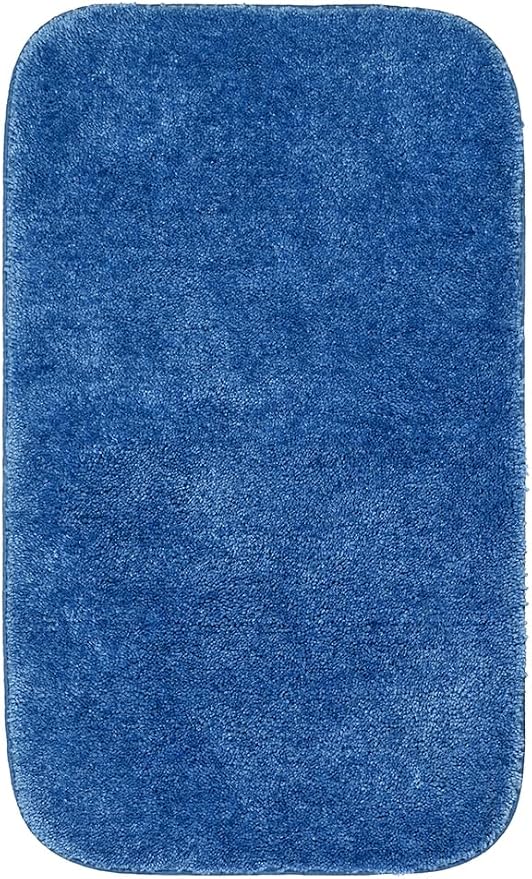 Garland Rug Traditional Nylon Washable Electric Blue 2 Bath Rugs (21" X 34", 22" X 60") - Soft, Absorbent, and Stylish for Your Bathroom
