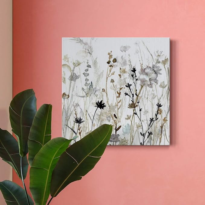 Renditions Gallery Wildflower Mist Wall Art, Premium Gallery Wrapped Canvas Decor, Ready to Hang, 10 in H x 10 in W, Made in America Print