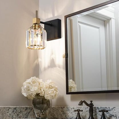 SOLFART Crystal 1 Light Bathroom Vanity Light Over Mirror Wall Sconce Fixture 4.3 Inch 1T