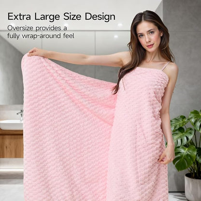 REDKISS Pink Microfiber Bath Towels Set - 35x70 Inches Oversized Bath Sheets, Extra Large Bath Towels Set for Adults, Super Soft Quick Dry Lint Free Absorbent Microfiber Shower Towels, 6 Pack