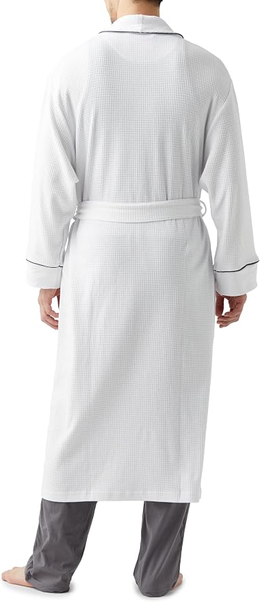Amazon Essentials Men's Lightweight Cotton Waffle Bath Robe, Mid-Length Loungewear (Available in Big & Tall)