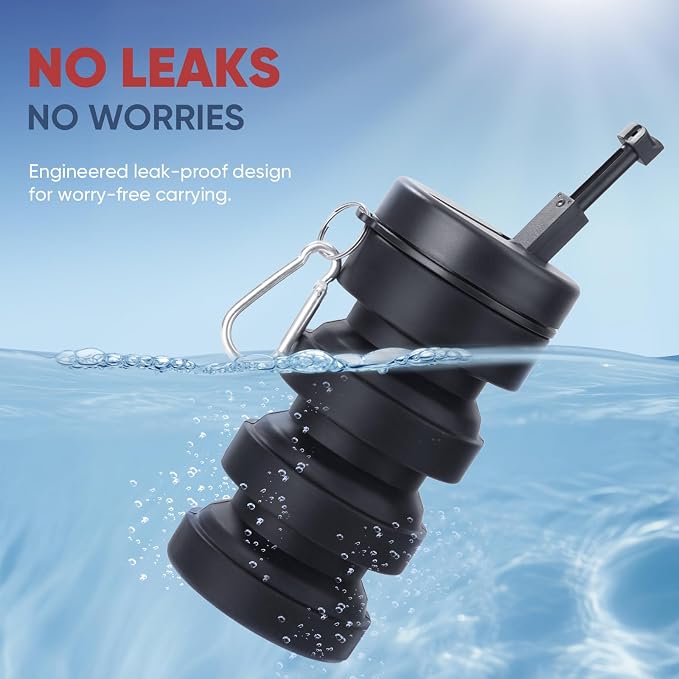 Portable Bidet for Travel, Collapsible Design, Refreshing Clean for Outdoors, Camping & Travel, Black