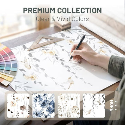 No Hook Floral Shower Curtain with Liner, Grey, 71x74 | Snap in Liner, 3 in 1, Water Repellent, Easy Install, Machine Washable, Hotel Style for Bathroom, Watercolor Pattern
