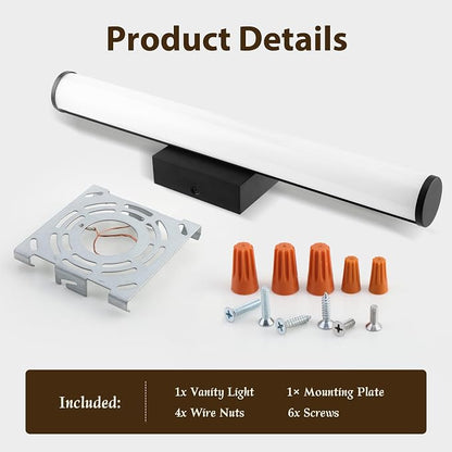 Bathroom Vanity Light 22IN 5CCT Dimmable Black Wall Light Over Mirror Bar