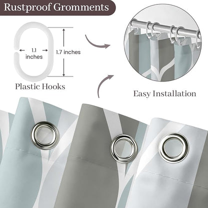 Gelbchu Grey Blend Geometric Shower Curtain for Bathroom, 72x72 Inch | with Hooks, Premium Polyester, Quick Dry, Water Repellent, Machine Washable, Rustproof Grommets, Modern Minimalist