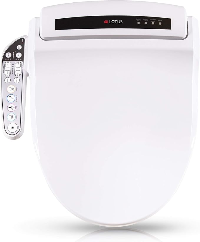 Lotus Bidet ATS-909 Round with Enema Wash (Purestream) for constipation relief, Heated Seat, Multi Modes Wash, Air Dryer, Deodorizer, Easy DIY Installation, Made in Korea