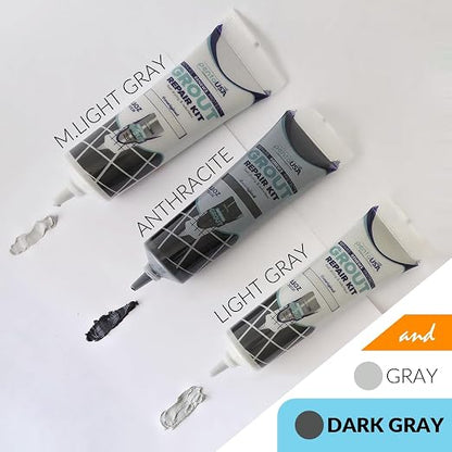 Premixed Tile Grout Repair - Dark Gray 2-Pack (17.6oz/500g) | Acrylic sanded formula, for bathroom shower kitchen tile, water-resistant, 24-hour cure, 58 sq ft, value 2-pack