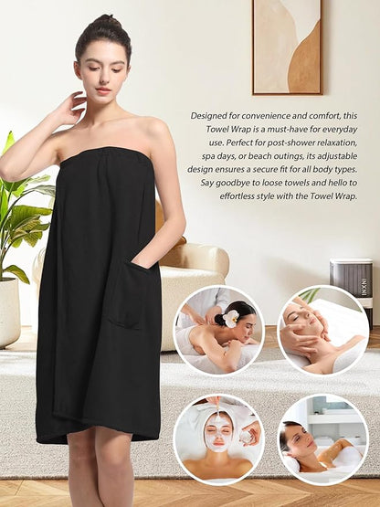 Women'S Soft Wrap Towel Full Length，Bath Robe After Shower Female Plush Long，Spa Bathrobes Lightweight With Pockets