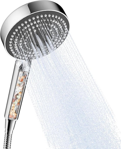 OFFO Filtered Shower Head with Hose, 20 Stage Shower Head with Filters for Hard Water with 60" Stainless Steel Hose, 6 Modes High Pressure Showerhead to Remove Chlorine, Chrome