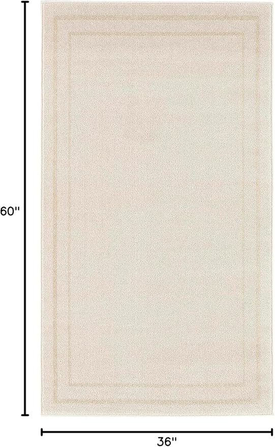 Nourison Home Nourison Essentials Ivory Gold 3' x 5' Area Rug - Easy Clean, Non Shedding, Bed Room, Living Room, Dining Room, Kitchen (3' x 5')
