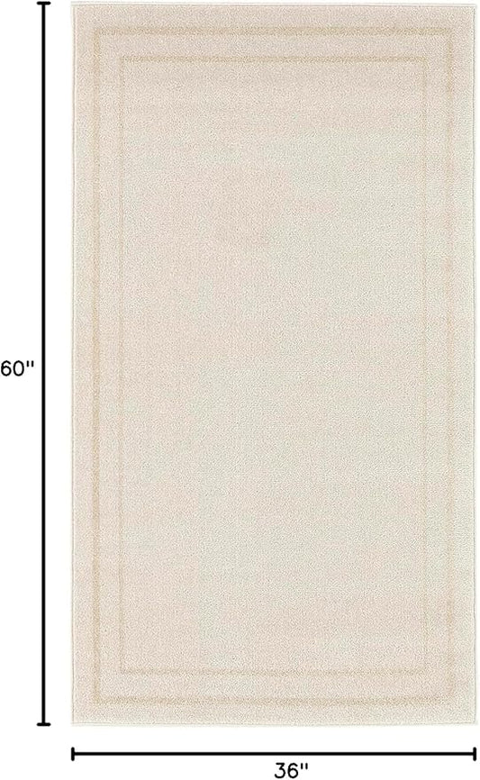 Nourison Home Nourison Essentials Ivory Gold 3' x 5' Area Rug - Easy Clean, Non Shedding, Bed Room, Living Room, Dining Room, Kitchen (3' x 5')