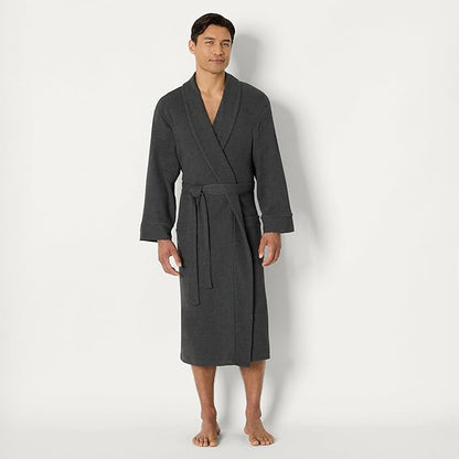Amazon Essentials Men's Lightweight Cotton Waffle Bathrobe (Available in Big & Tall)