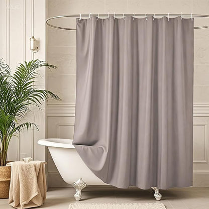 AooHome Standard Size Shower Curtain, Polyester Durable Solid Shower Curtain for Hotel with Hooks, Weighted Hem, Waterproof, Chocolate, 72x72 Inch