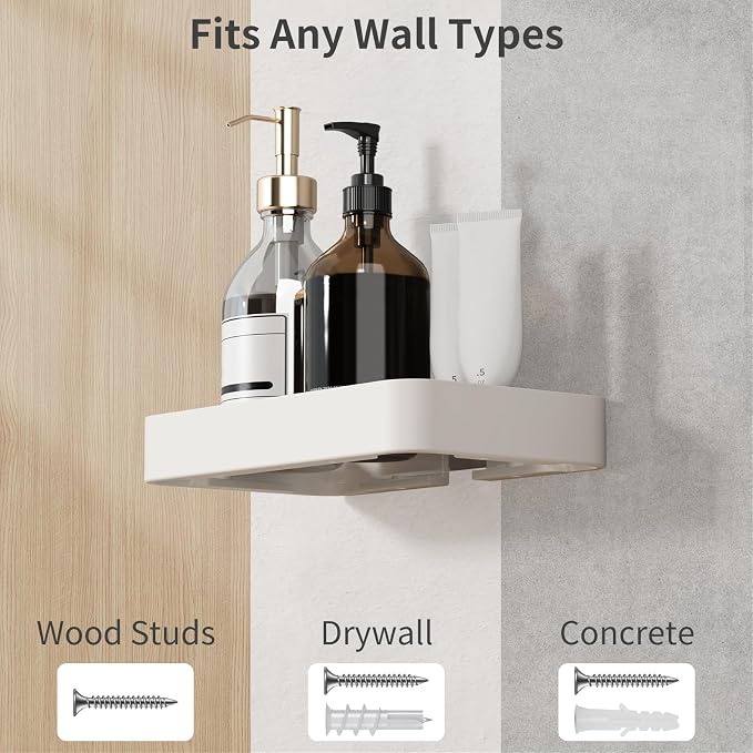 8-Inch Small Wall Shelf, Clear Tempered Glass with Matte White Aluminum Frame – Sleek Floating Bathroom Organizer