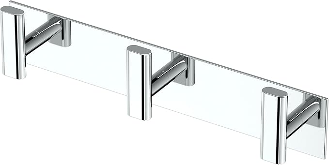Gatco 1287 Elevate 3 Hook Triple Robe Hook, Wall Mounted Hook for Bathroom Towels & Robes, 11 Inch W, Chrome