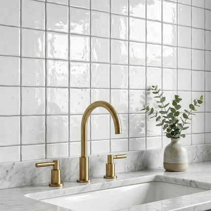 Pure White 24 Sheets 6x6 Inch Peel and Stick Subway Tile Backsplash, Self Adhesive Wall Tiles for Kitchen Bathroom, Thick Waterproof Heat Resistant, Easy Install No Grout, Renter Friendly