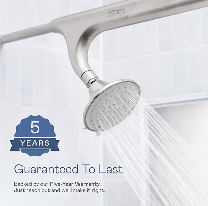 BOONA Original Tandem Shower as Seen on Shark Tank | Dual Shower Head for Couples | Max Water Pressure for Two | Easy Install (Brushed Nickel, Two Showerheads)
