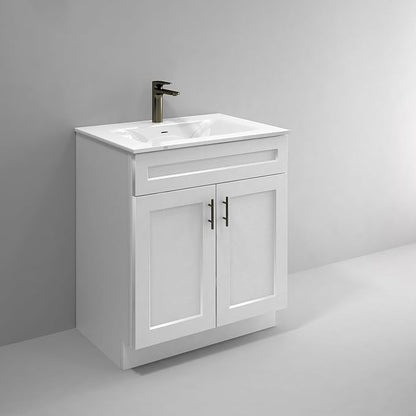 Bathroom Vanity Sink Base Ready-to-Assemble Bathroom Cabinet 24"/30'/36" Width (Vanity Base in White Shaker, 30 inch)