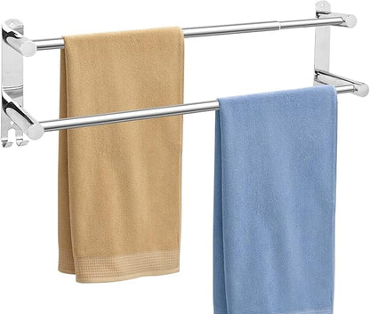 Stainless Steel Double Towel bar,adjustable16-28IN Double Towel Racks for Bathroom Wall Mounted,Suitable for Bathrooms and Kitchens