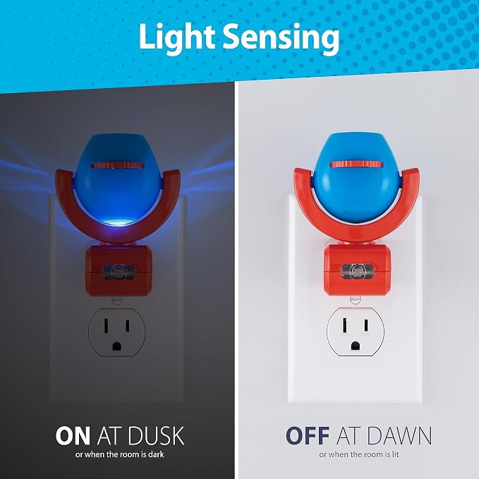 Projectables Mickey & Minnie Mouse Night Light with Dusk to Dawn Sensor | Plug In Night Light for Kids Room, Nursery, and Children's Bedroom, Mickey Mouse Room Décor, UL Certified, Energy Efficient