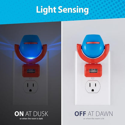 Projectables Mickey & Minnie Mouse Night Light with Dusk to Dawn Sensor | Plug In Night Light for Kids Room, Nursery, and Children's Bedroom, Mickey Mouse Room Décor, UL Certified, Energy Efficient