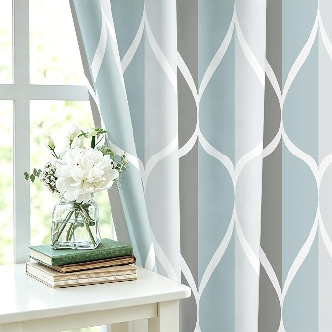 Gelbchu Grey Blend Geometric Shower Curtain for Bathroom, 36x72 Inch | with Hooks, Premium Polyester, Quick Dry, Water Repellent, Machine Washable, Rustproof Grommets, Modern Minimalist