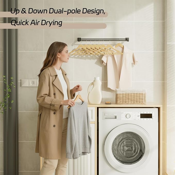 Alise Double Towel Bar,28" Towel Rack for Bathroom Wall Mounted,Matte Black | SUS304 Stainless Steel Bathroom Towel Holder, Quick Drying Towel Hanger Towel Rod, Useable Length 26.9"