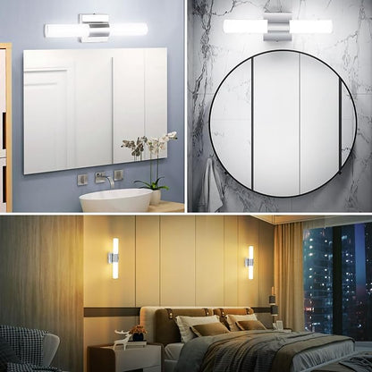 TRLIFE Modern Bathroom Vanity Light, 10W LED, 3 Color Temperature, Dimmable, 18.1inch, Stainless Steel
