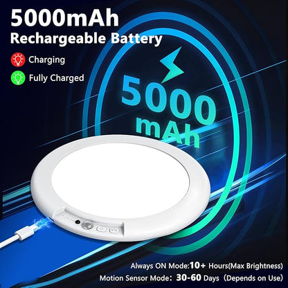 maylit 4 Pack Rechargeable Ceiling Lights with Motion Sensor | Wireless Battery-operated Lighting for Closets, Bathrooms, Hallways, Stairs and Pantries