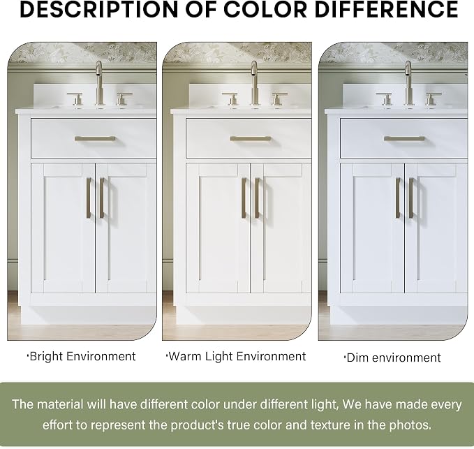 36-Inch Bathroom Vanity with Sink W/ 2 Doors & 4 Drawers & 1 Flip Drawer, White Vanity W/Brushed Nickel Handles