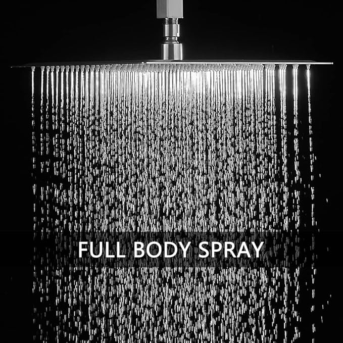 Shower System Brushed Nickel Bathroom 10 Inch Rain Shower Head Ceiling Mount with Handheld Luxury High Pressure Shower Combo Set Shower Faucet Rough-in Valve Body and Trim Kit