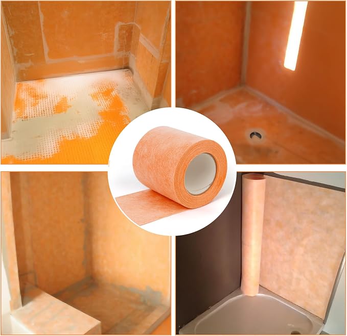 Professional Waterproof Membrane for Shower,5In x 50Ft(21 Sq Ft) | HDPE membrane for tile shower walls, floors, bathrooms and saunas; bonds with thin-set mortar for reliable installation