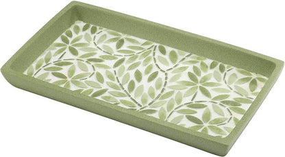 Avanti Linens - Bath Set, 3pc Countertop Accessories, Resin Lotion Pump, Covered Jar & Vanity Tray (Stratford Collection, Green)