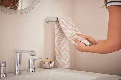 Moen Genta LX Two-Handle High Arc Widespread Bathroom Sink Faucet, for 3-Hole Setups, Valve Included, Chrome, TV6708