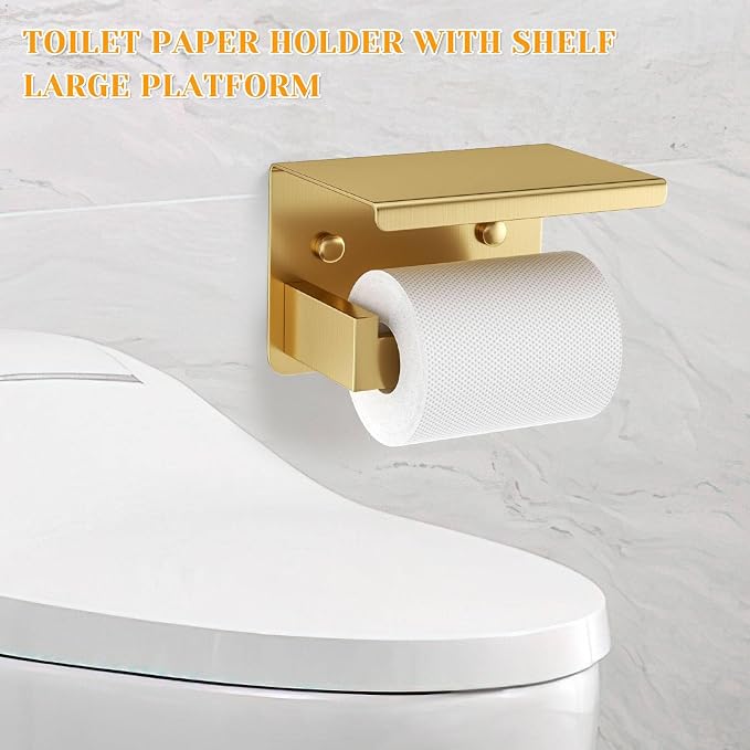 10 Pieces Brushed Gold Towel Bar Set Bathroom Hardware Accessories Set Upgraded Toilet Paper Holder Towel Holder/Racks Set for Bathroom Stainless Steel Wall Mounted 23.6in