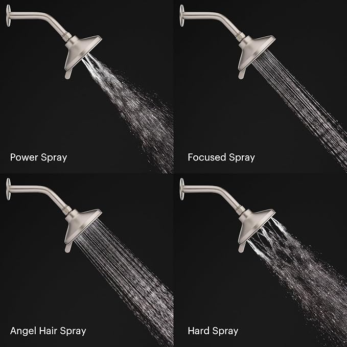 Brondell Nebia Yuba Fixed Shower Head, 5- Setting, Precision Nozzle, Chrome