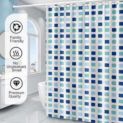 Shower Curtain Liner, 4G PEVA Shower Liner, Plastic Peva Waterproof Shower Curtains, 72x72 inch with Grommet Holes 3 Magnetic Weights