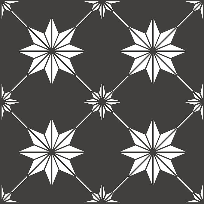 FloorPops Black Rigel Peel & Stick Floor Tiles, FP3990