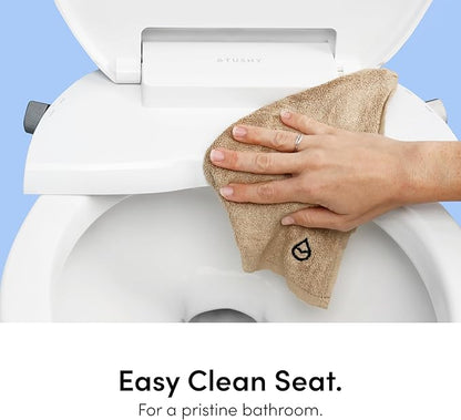 TUSHY Wave Non-Electric Bidet Toilet Seat | Sleek Elongated Design, Quick-Release for Easy Cleaning | DuoFlow Front & Rear Wash, Self-Cleaning Nozzle, Soft-Close Lid, 10-Min DIY Install, Bamboo Knob