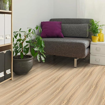 Peel and Stick Floor Tile, 70-Pack 105 Sq.Ft, Peel and Stick Flooring | Waterproof and Easy to Clean, Natural Wood Grain Look, Self Adhesive and Removable for Bathroom Kitchen (36x6inch)