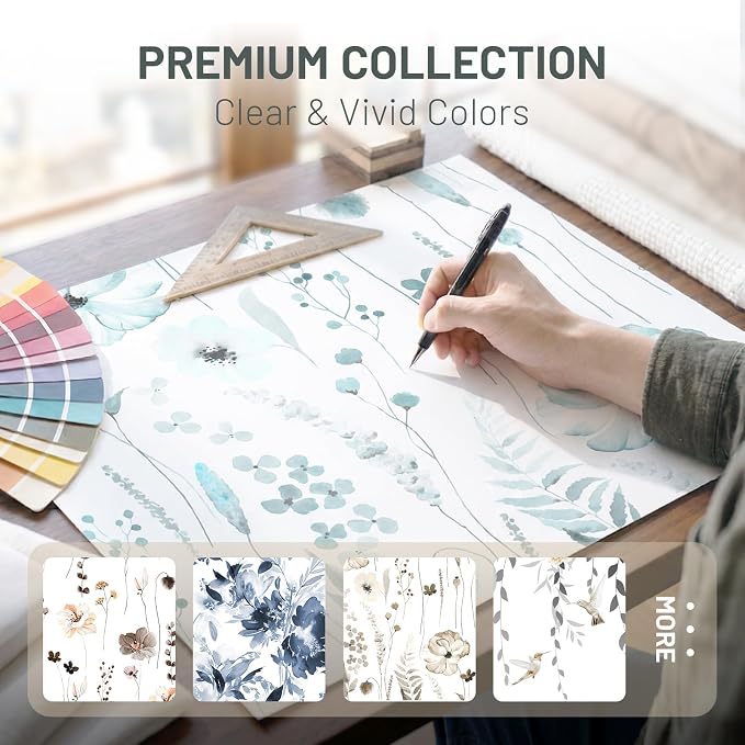No Hook Floral Shower Curtain with Liner, Seaweed Green, 71x74 | Snap in Liner, 3 in 1, Water Repellent, Easy Install, Machine Washable, Hotel Style for Bathroom, Watercolor Pattern