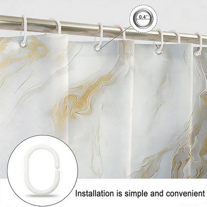 Mocsicka Shower Curtains for Bathroom, Gold Marble Shower Curtain for Bathroom, Abstract Gold and White Shower Curtain Modern Art Decor Waterproof Bath Curtain for Modern Bath Decor, 72 X 72 Inch