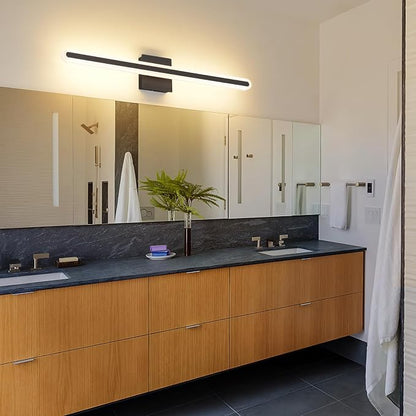 Modern Black Vanity Lights for Bathroom 5CCT Dimmable LED Light Bar | Bathroom Above Mirror Vanity Lighting, 31.5 Inch 24W