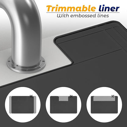 The Original Under Sink Mat - Silicone Waterproof mat, Trimmable, Easy to Clean, Kitchen cabinet liner, Under sink protector mats, Drip Tray with Lip - 34" x 22" or smaller