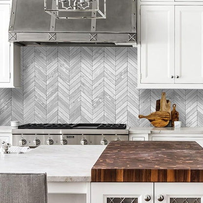 DICOFUN 10-Sheet White Wood Peel and Stick Backsplash, Vintage PVC Stick on Backsplash Wall Tiles for Kitchen and Bathroom