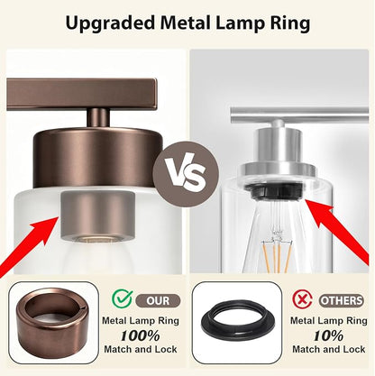 IZORRO Modern Bathroom Light Fixtures, 6 Light Oil-Rubbed Bronze Vanity Lights, Bathroom Lighting Fixtures Over Mirror with White Glass for Living Room Cabinet Bedroom