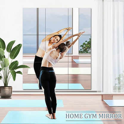 JUNEBRUSHS 3 Pack Self Adhesive Acrylic Mirrors, 20 x 24 Inch Full Length Mirror Tiles