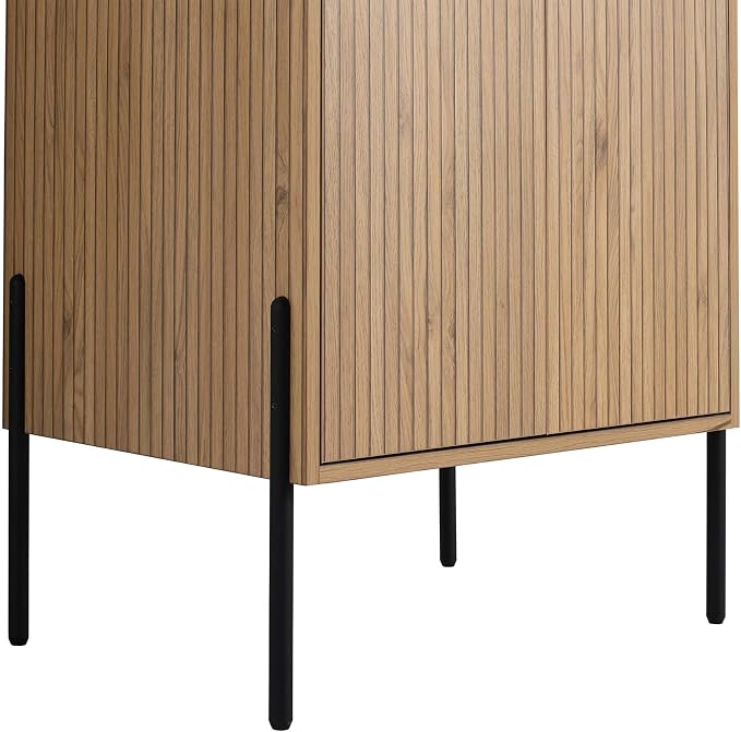 Crownpoint 24 Inch Bathroom Vanity with Sink, Black Sink, Bright Oak Finish, Full Assembly Required, Elegant Bathroom Vanities for Modern Homes
