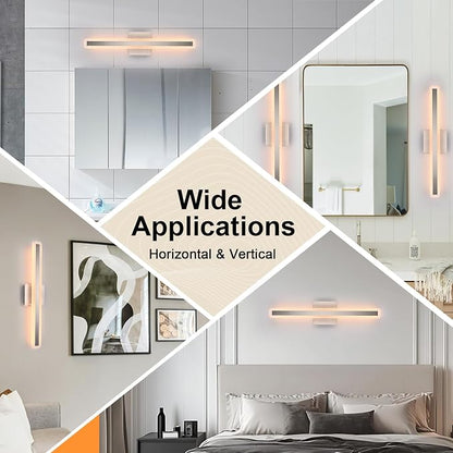 28W Modern Vanity Lights for Bathroom 24.0 Inch LED Vanity Bar Light 5CCT Dimmable Brushed Nickel Wall Sconces LED Bathroom Lighting Fixtures Over Mirror for Bath Room Cabinets Bedroom