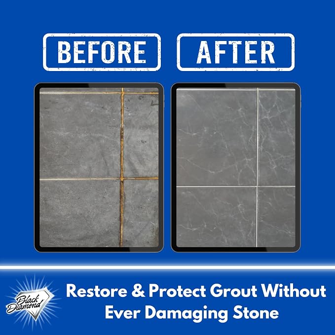 Ultimate Grout Cleaner for Tile & Grout, Acid-Free Stain Remover QT/Brush | Acid-free formula deep cleans grout on tile floors. Safe for marble, travertine, granite and all natural stone.
